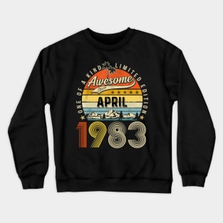 Awesome Since April 1983 Vintage 40th Birthday Crewneck Sweatshirt